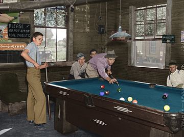 Interior of general store and poolroom at Stem, Granville County, North Carolina, 1940. by Colourful History