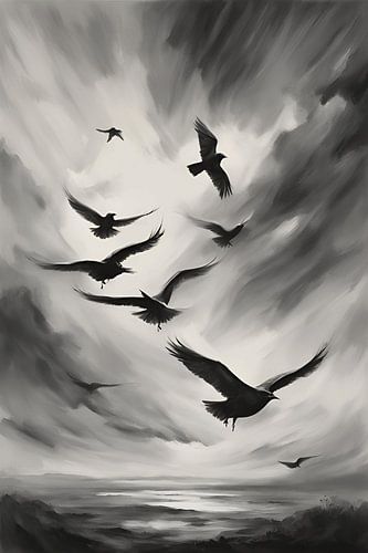 Wilde Stille Vogels op Het Strand Schilderij