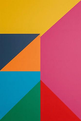 Arrangement abstrait de formes géométriques colorées sur Dante S