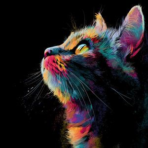 Katze in Farbe künstlerisch