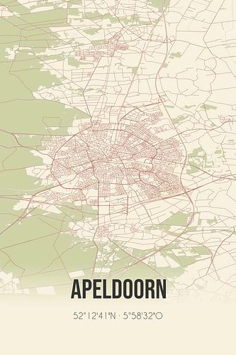 Vintage landkaart van Apeldoorn (Gelderland)