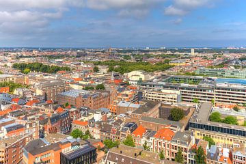 Luchtfoto van Oude centrum van Den Haag op een mooie zomerdag van Rob Kints