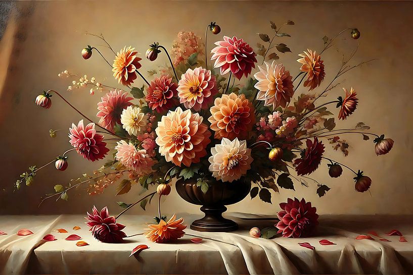 Bouquet with dahlias by Colors of Spring