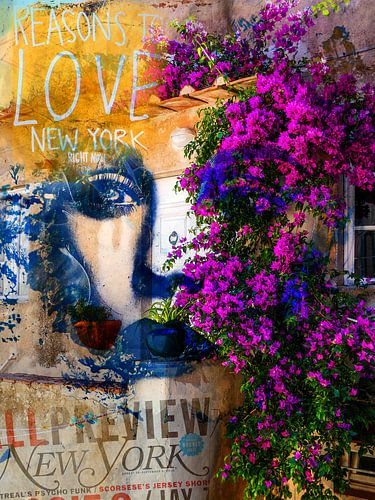 Achter de bougainvillea