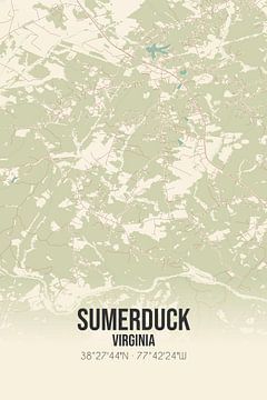 Vintage landkaart van Sumerduck (Virginia), USA. van MijnStadsPoster
