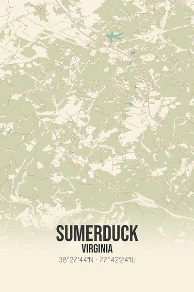 Carte ancienne de Sumerduck (Virginie), USA. par Affiches de lieux