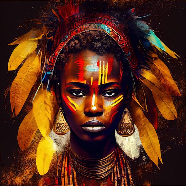 Powerful African Warrior Woman #2 by Chromatic Fusion Studio