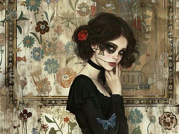 Vrouwenportret | Vintage Beauty Fade van Abstract Schilderij