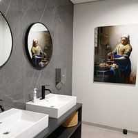 Klantfoto: Het Melkmeisje - Vermeer Schilderij (HQ), op aluminium
