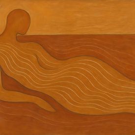 Frau am Horizont liegend Abstrakt von FoXo Art