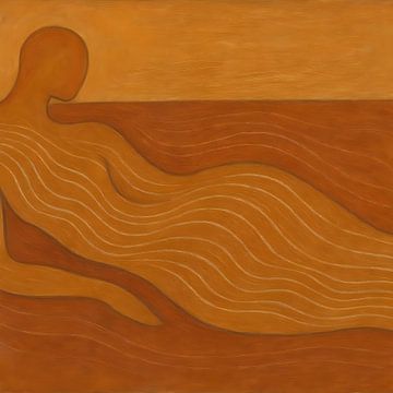 Frau am Horizont liegend Abstrakt