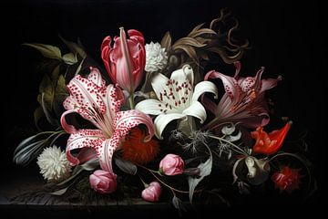 Stillleben Blumen Eleganz und Luxus von Digitale Schilderijen