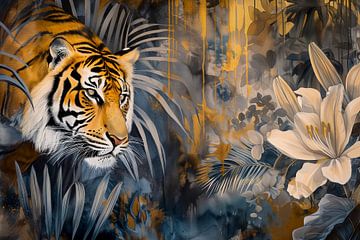 Tiger Dadaismus Collage von Preet Lambon