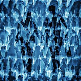 Hand in hand in blue