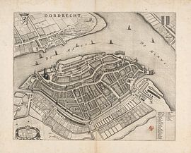 Old map of Dordrecht from around 1652