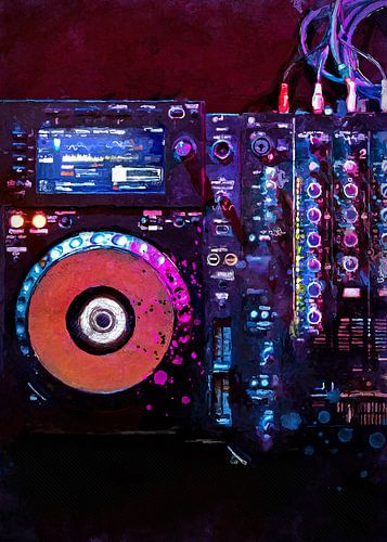 DJ set aquarel kunst #dj