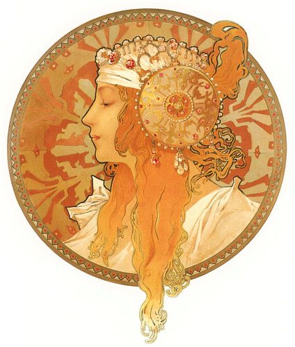 Têtes Byzantines (Blonde) by Alphonse Mucha