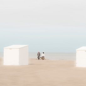 Strandhuisjes aan de kust van Greetje van Son
