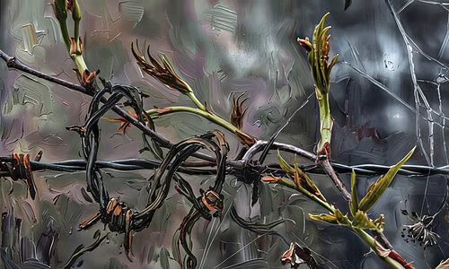 Spring Awakening by the Barbed Wire