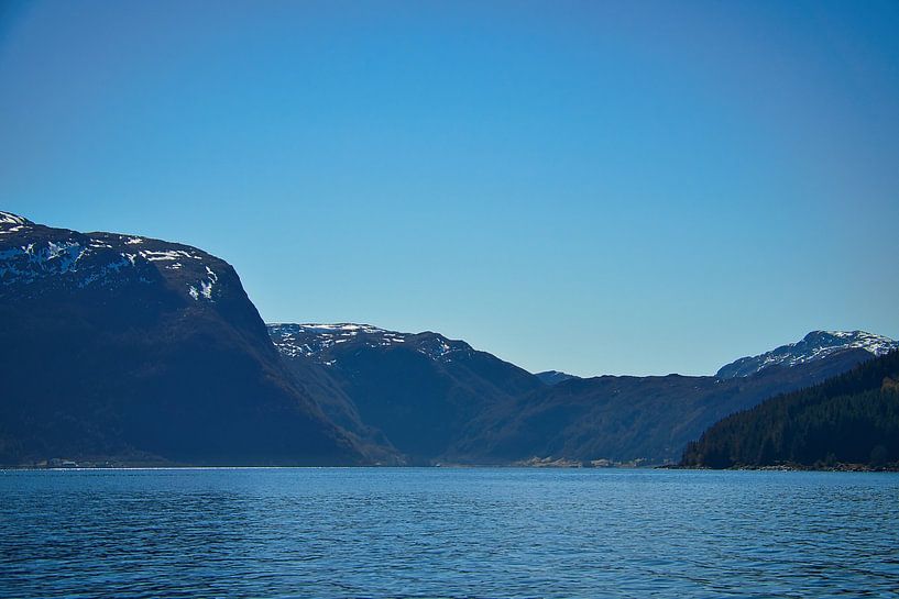 Western Cape in Norway. Fjord and sea with mountains on the coast by Martin Köbsch