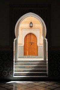 Magnificent door in the mausoleum of Ismael Moulay, Meknes, Morocco
