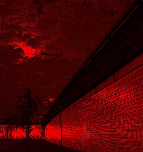 Rotterdam, de Hofbogen met avond lucht