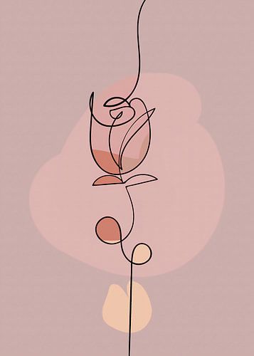 Line-art - Pretty rose