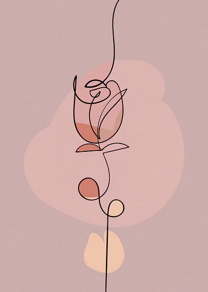 Line-art - Pretty rose van Gisela- Art for You
