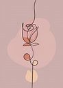 Line-art - Pretty rose van Gisela- Art for You thumbnail