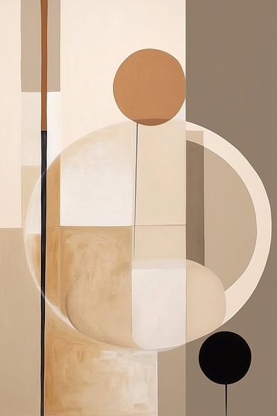 Taupe &amp; Beige Painting by ARTEO Paintings