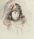 Paul César Helleu - Portret van Ellen Helleu, de dochter van de kunstenaar van Peter Balan thumbnail