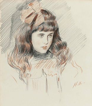 Paul César Helleu - Portret van Ellen Helleu, de dochter van de kunstenaar van Peter Balan