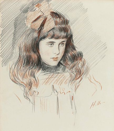 Paul César Helleu - Portret van Ellen Helleu, de dochter van de kunstenaar