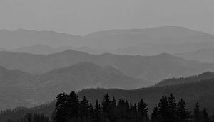 Vue sur les Great Smoky Mountains depuis le dôme de Clingmans sur Dirk Jan Kralt