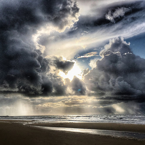 Zonsondergang bij Scheveningen