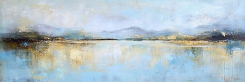 Abstract Landschap Blauw van Kunst Kriebels