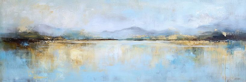 Abstract Landschap Blauw van Kunst Kriebels