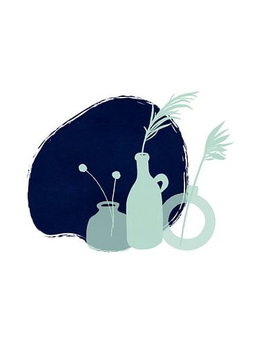 Botanische abstrakte Komposition - Botanischer Druck