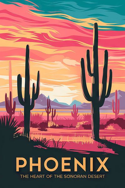 Phoenix, Arizona Vintage Reisposter van Poster Art Shop