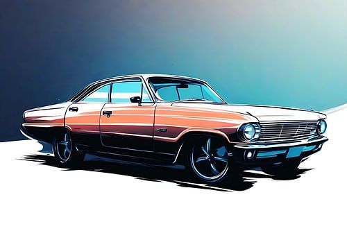 Auto illustratie stijl