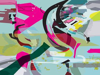 Abstrakte grafische Illustration „Insel im Meer“