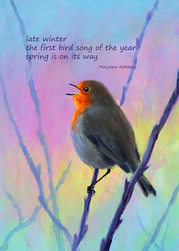 Premier chant d'oiseau de l'année Haiku anglais