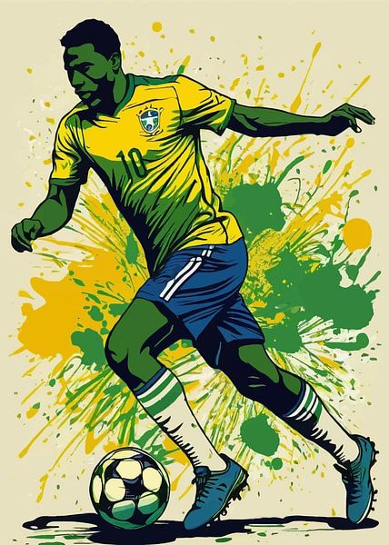 Brasilien Fußballspieler Schatten Silhouette von MIROKKU