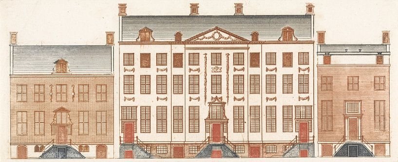 Amsterdamse grachtenhuizen aan de Herengracht, Cornelis Danckerts (II), 1696-1706 van Atelier Liesjes