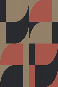 Abstract expressionistische vormen in vintage kleuren van Abstract Minimalist Art