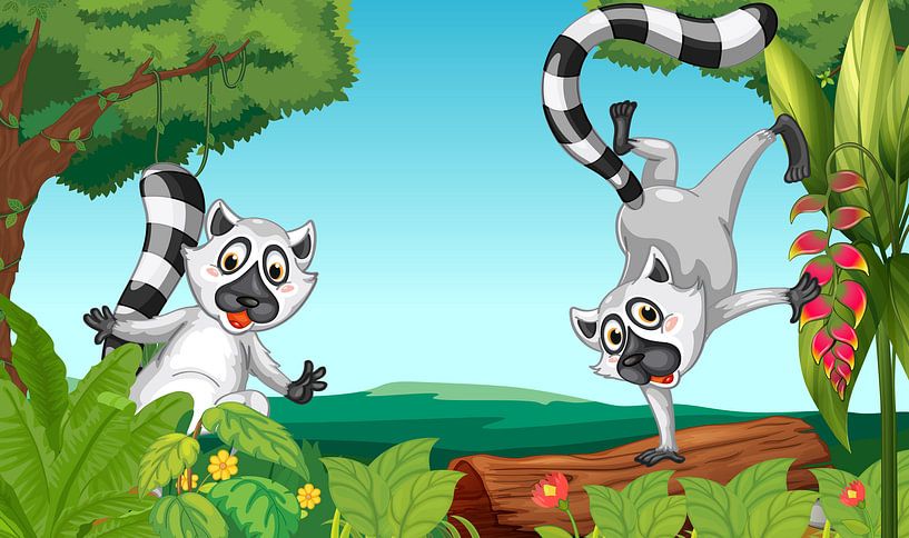 Wilde lemurs in de jungle van Henny Hagenaars