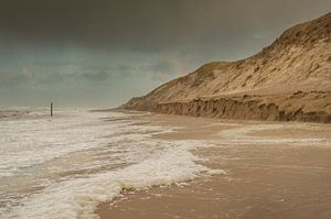 Zee, stand en duinen bij Paal 9 Texel