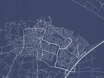 Kaart van Huizen in Royaal Blauw van Map Art Studio
