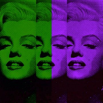 Marilyn Monroe Neon Green Colourful Pop Art PUR van Felix von Altersheim
