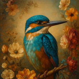IJsvogel in Bloemenpracht van But First Framing